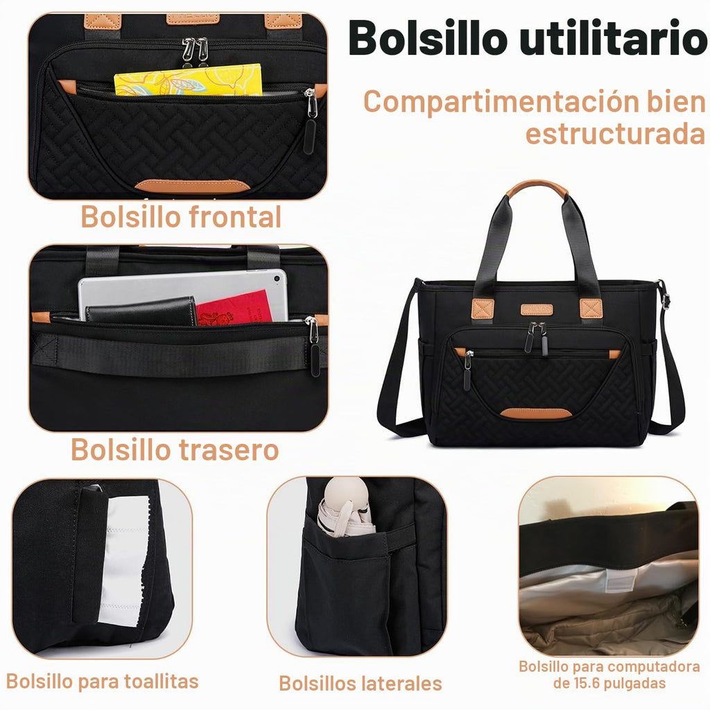 FHELAD Bolsa de pañales para mujer, bolsa de pañales para bebé 16L...