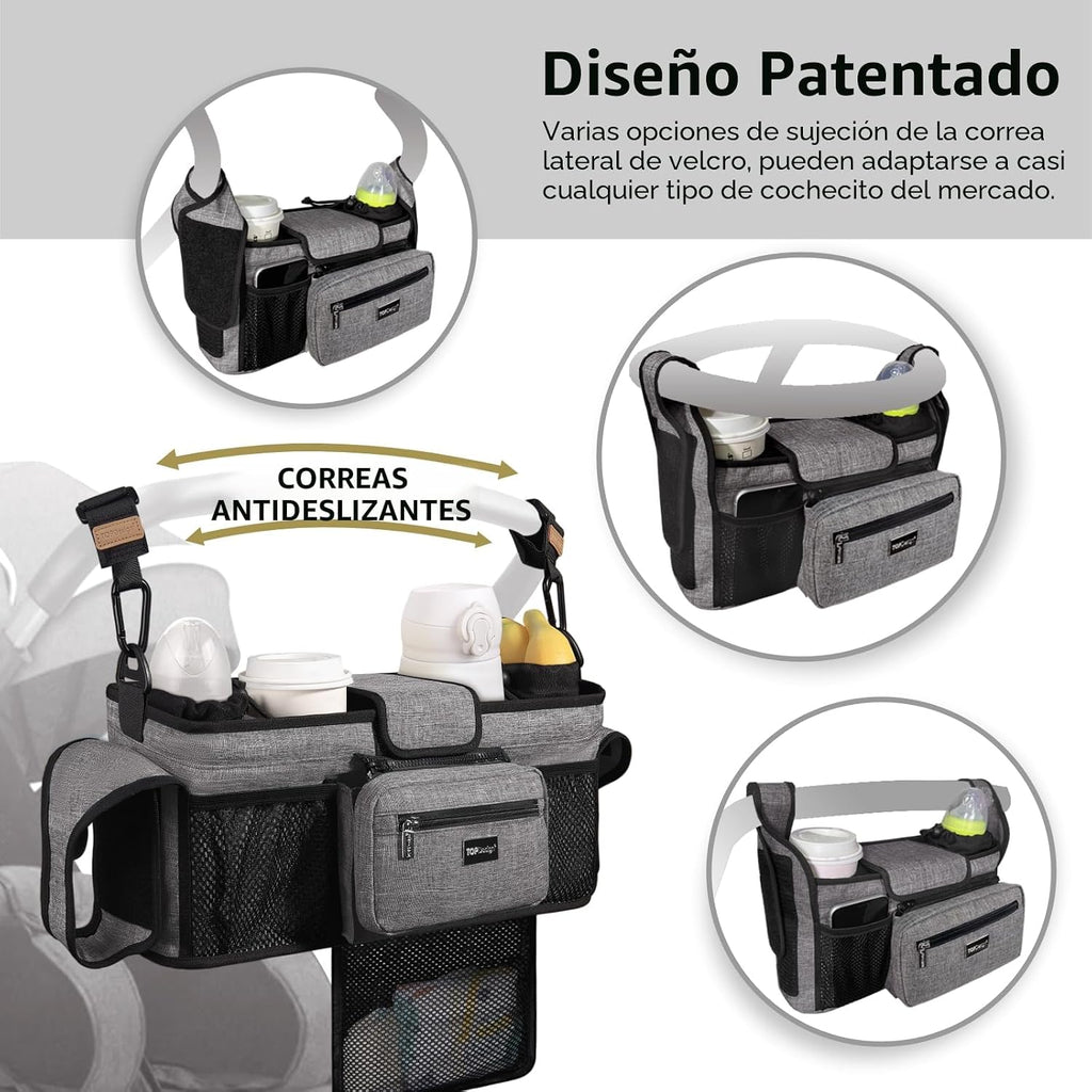 TOPDesign Organizador Universal para Cochecito de Bebé, Caddy para...