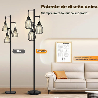 Lámpara de pie regulable, 3 bombillas LED de 800LM incluidas, lámpa...