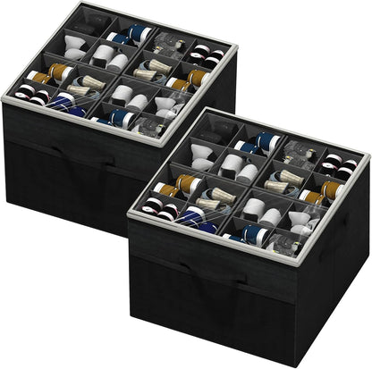 Aokeyee Organizador de zapatos para armario, paquete de 2 cajas org...