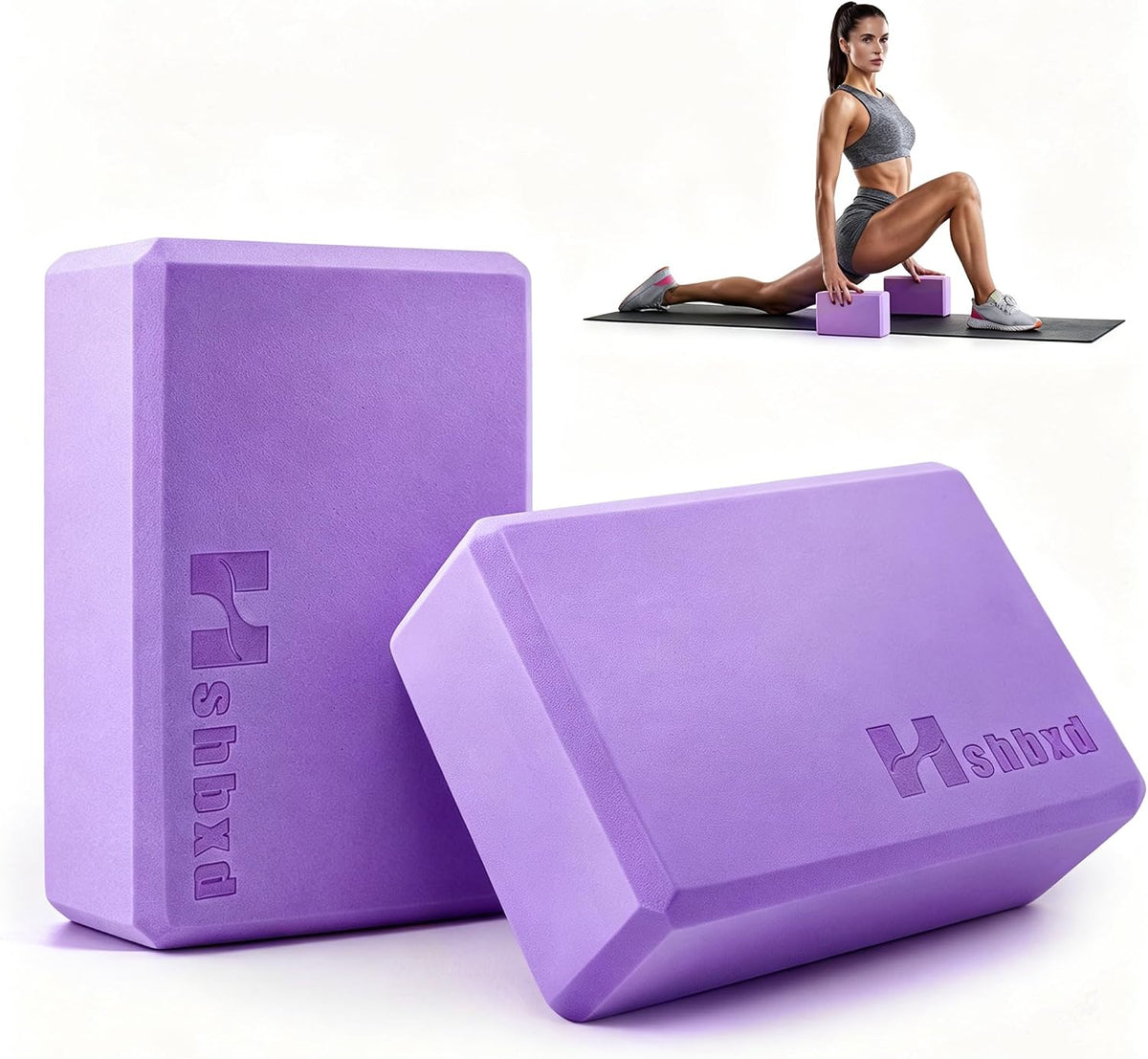2 bloques de yoga, espuma EVA de alta densidad, antideslizante, 9 x...