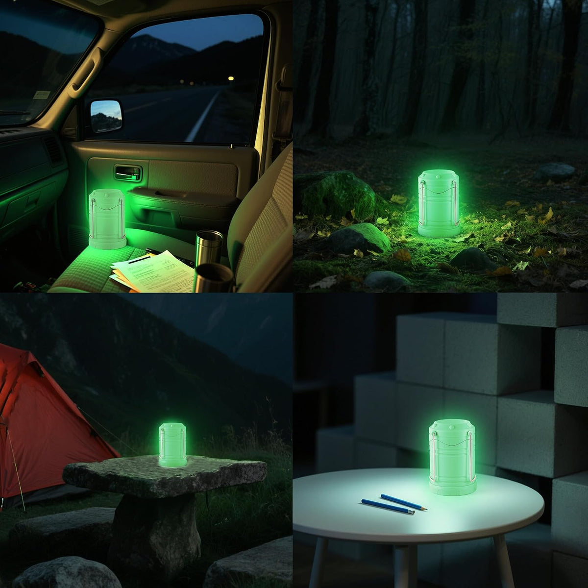 Lichamp Linterna LED de camping, paquete de 4 linternas alimentadas...