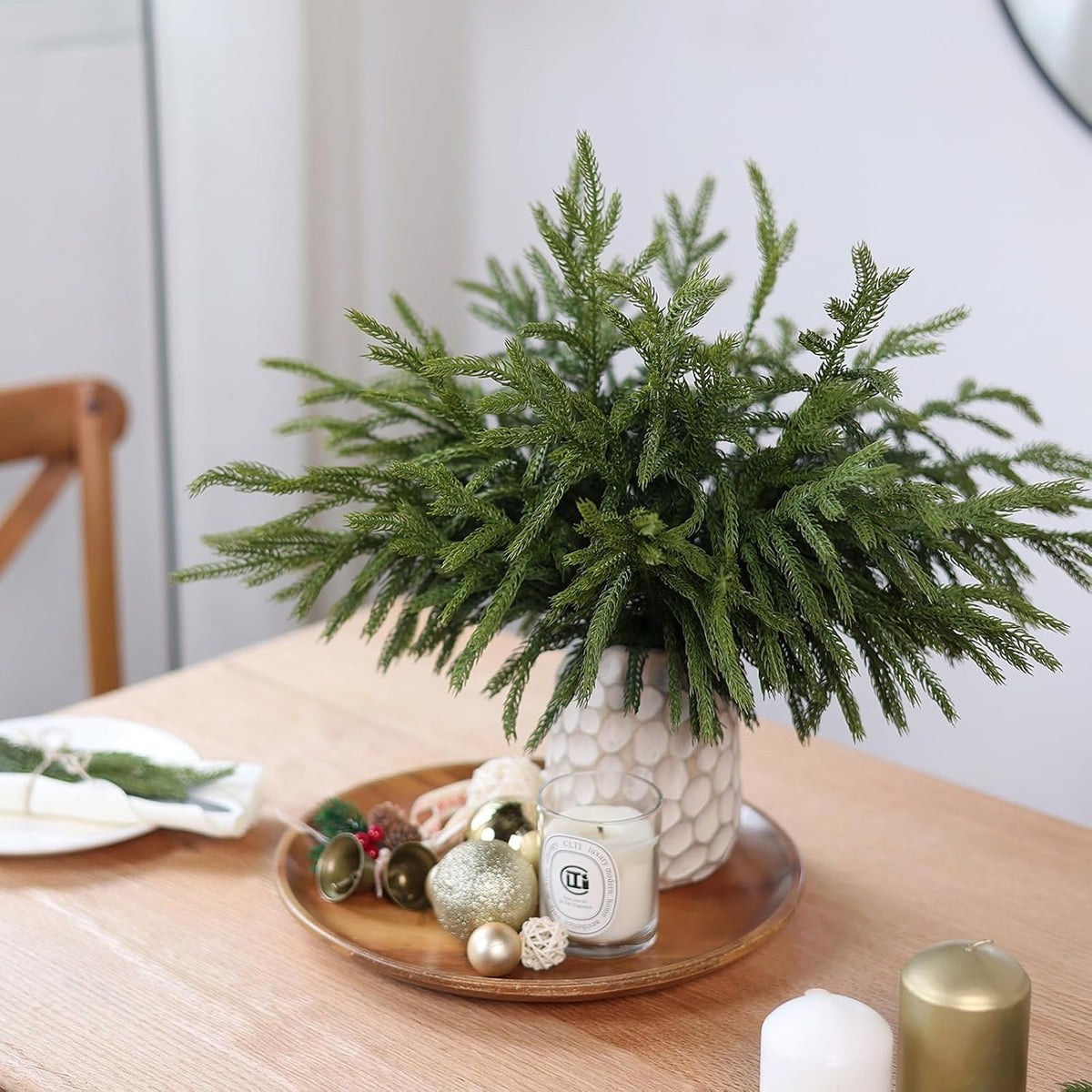 16 ramas de pino Norfolk artificiales de Navidad de 18 "realist...