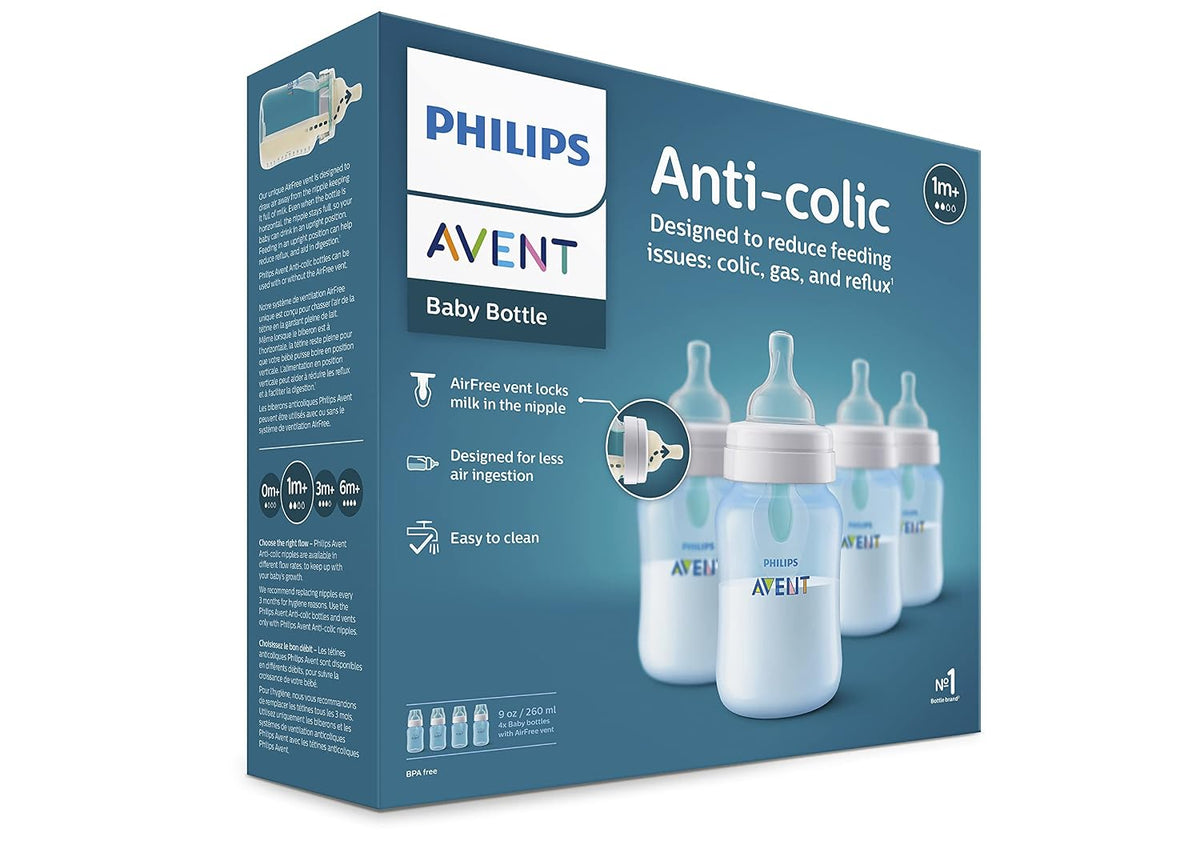 Philips Avent Biberón anticólicos con ventilación AirFree, flujo me...
