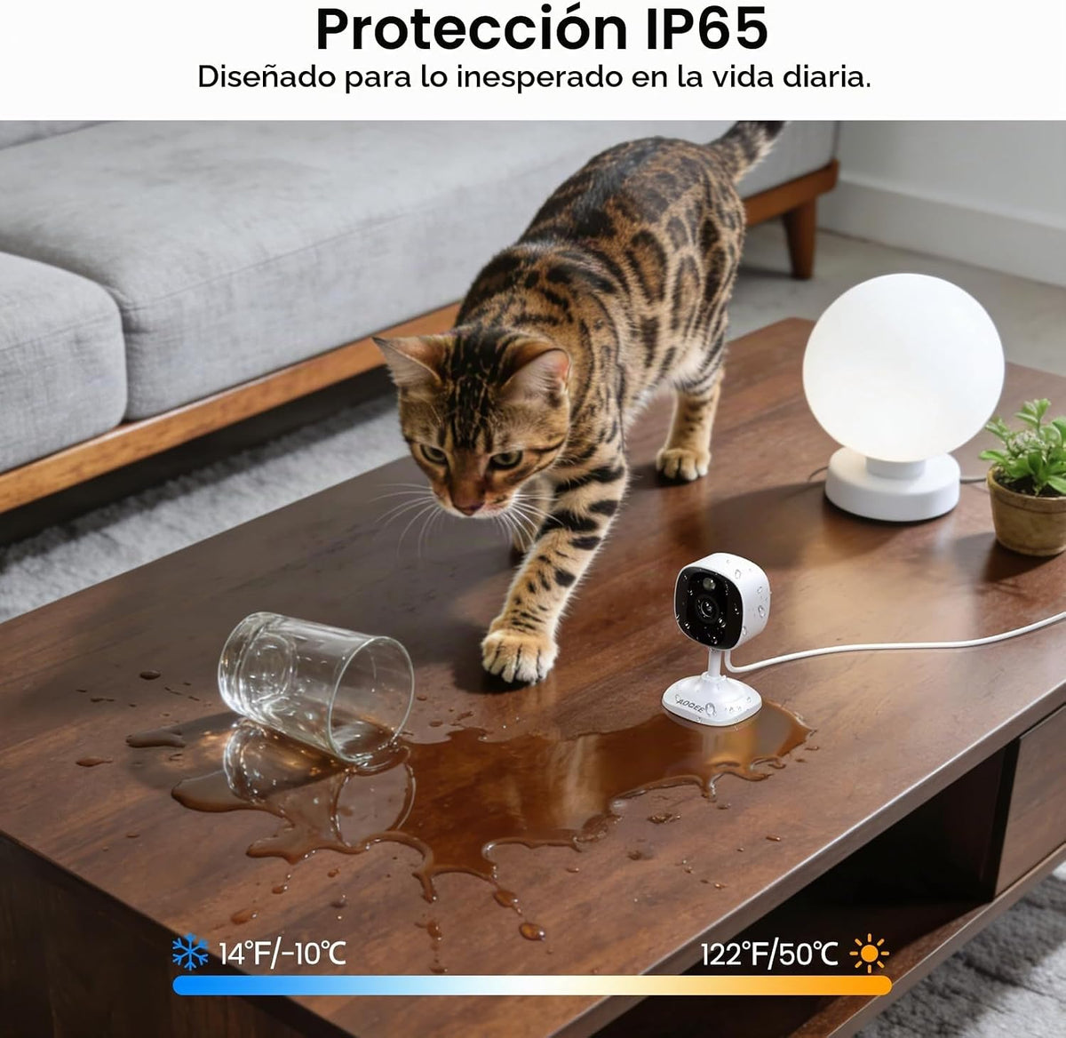 AOQEE Cámara interior con cable 2K para mascotas/bebés/ancianos, de...