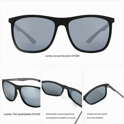 ZENOTTIC Gafas de sol polarizadas cuadradas para hombre, ultraliger...