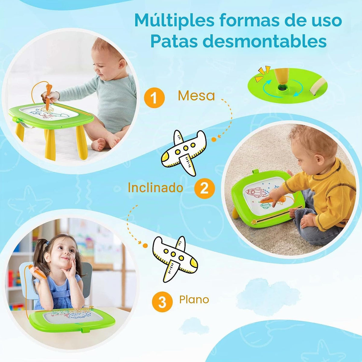 Kikidex Tablero magnético de dibujo, juguetes para niñas pequeñas d...