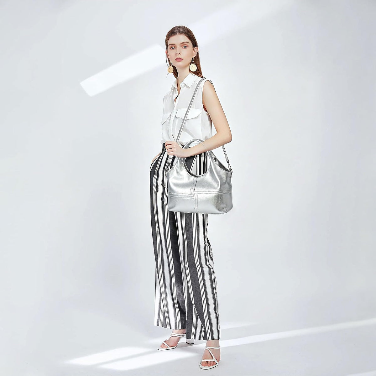 KOGTLA Bolsos de cuero vegano para mujer con correa de bandolera de...