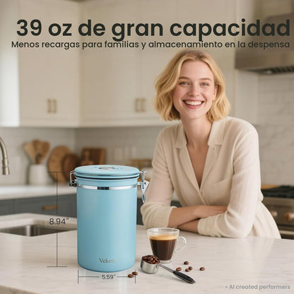 Veken Bote de café, 39 OZ, 2.2 libras, recipiente hermético grande...