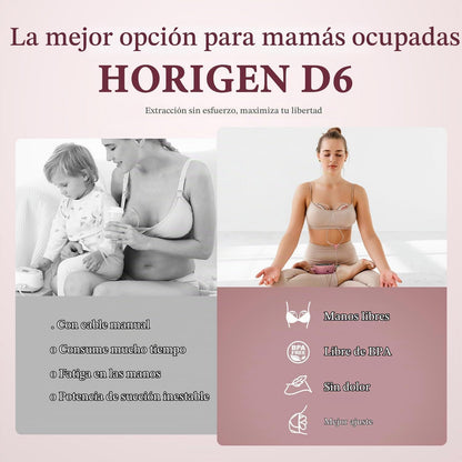 Extractor de leche manos libres D6, extractor de leche ultraligero...