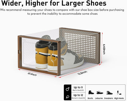 Kuject Cajas de almacenamiento de zapatos extragrandes, paquete de...