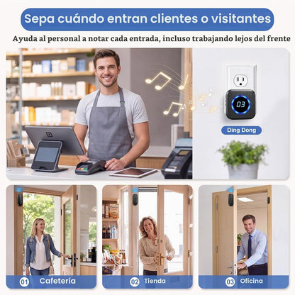 SanJie Timbre de puerta, sabe qué puerta se abrió, timbre de entrad...