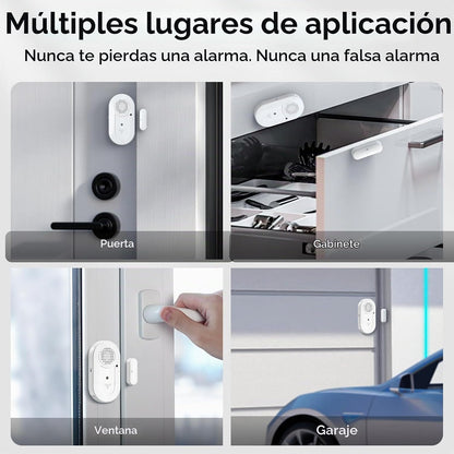 Sanjie Alarmas de ventana de puerta cuando se abre, paquete de 8, c...