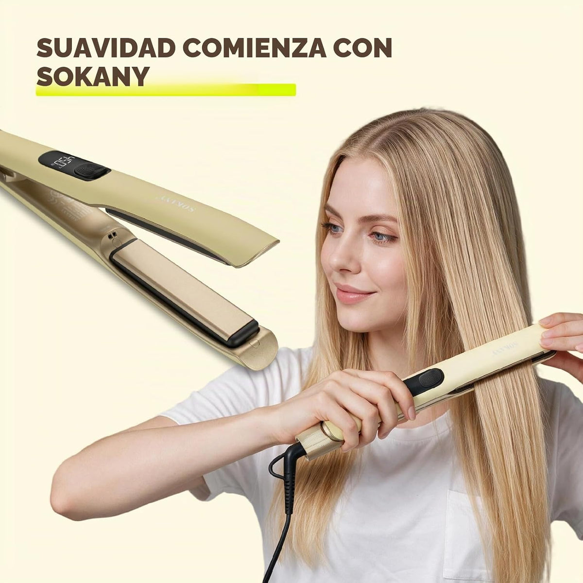 SOKANY Plancha de Pelo Plancha Plancha Rizador de Placa Flotante de...