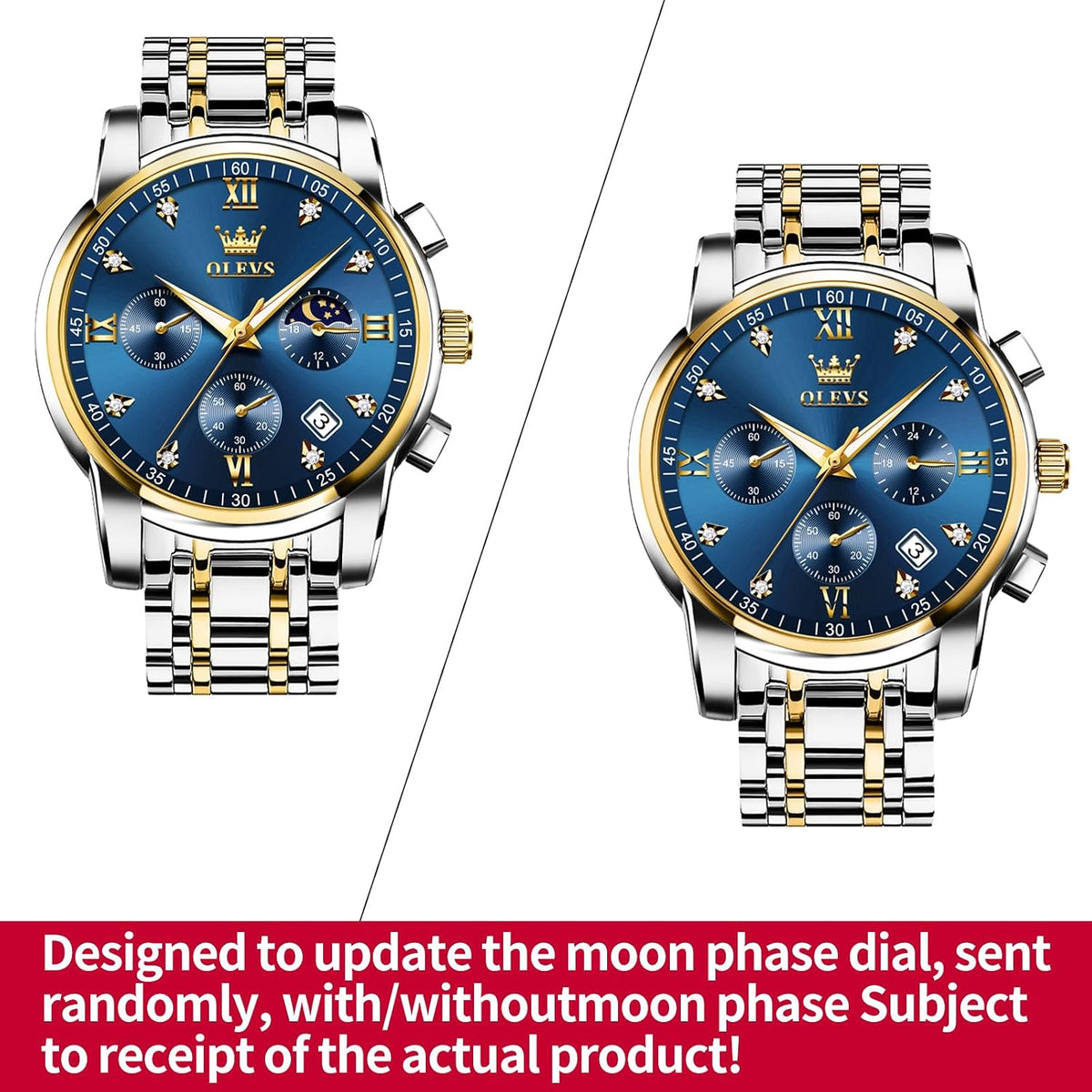 OLEVS Relojes para hombre Relojes de cronógrafo de fácil lectura lu...