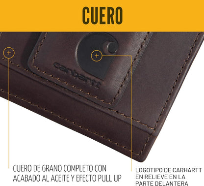 Carhartt Cartera De Piel Con Bolsillo Frontal Oil Tan Marrón | Cart...