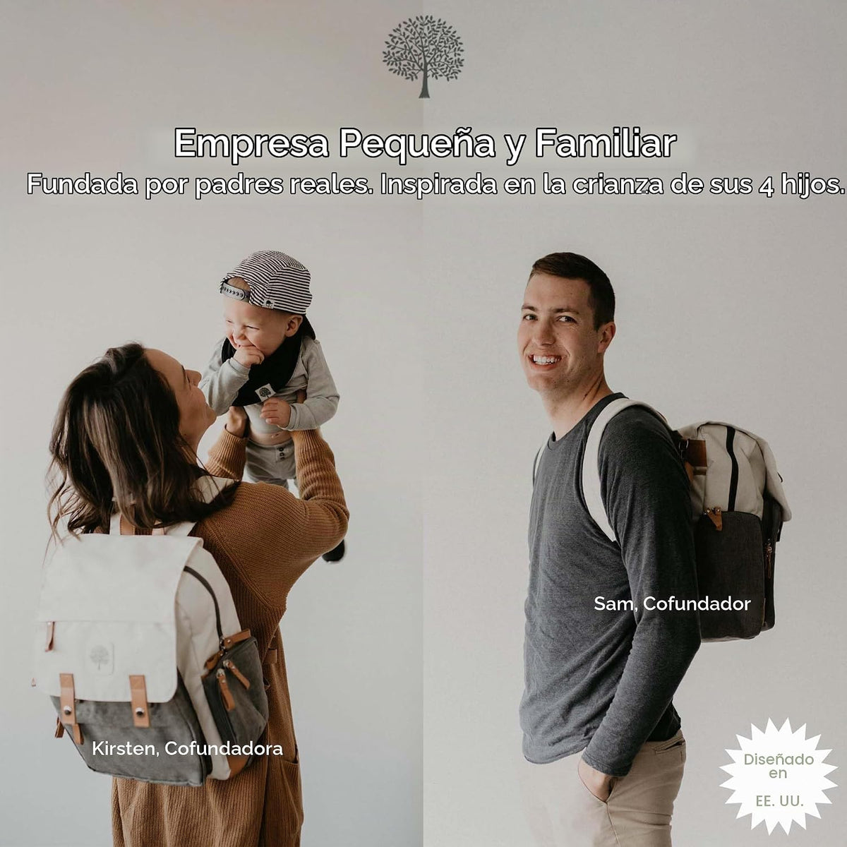 Parker Baby Co. - Mochila para pañales con cambiador, color crema |...