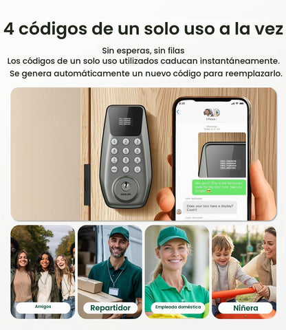 DESLOC Cerradura de puerta de entrada sin llave C100 con pantalla v...
