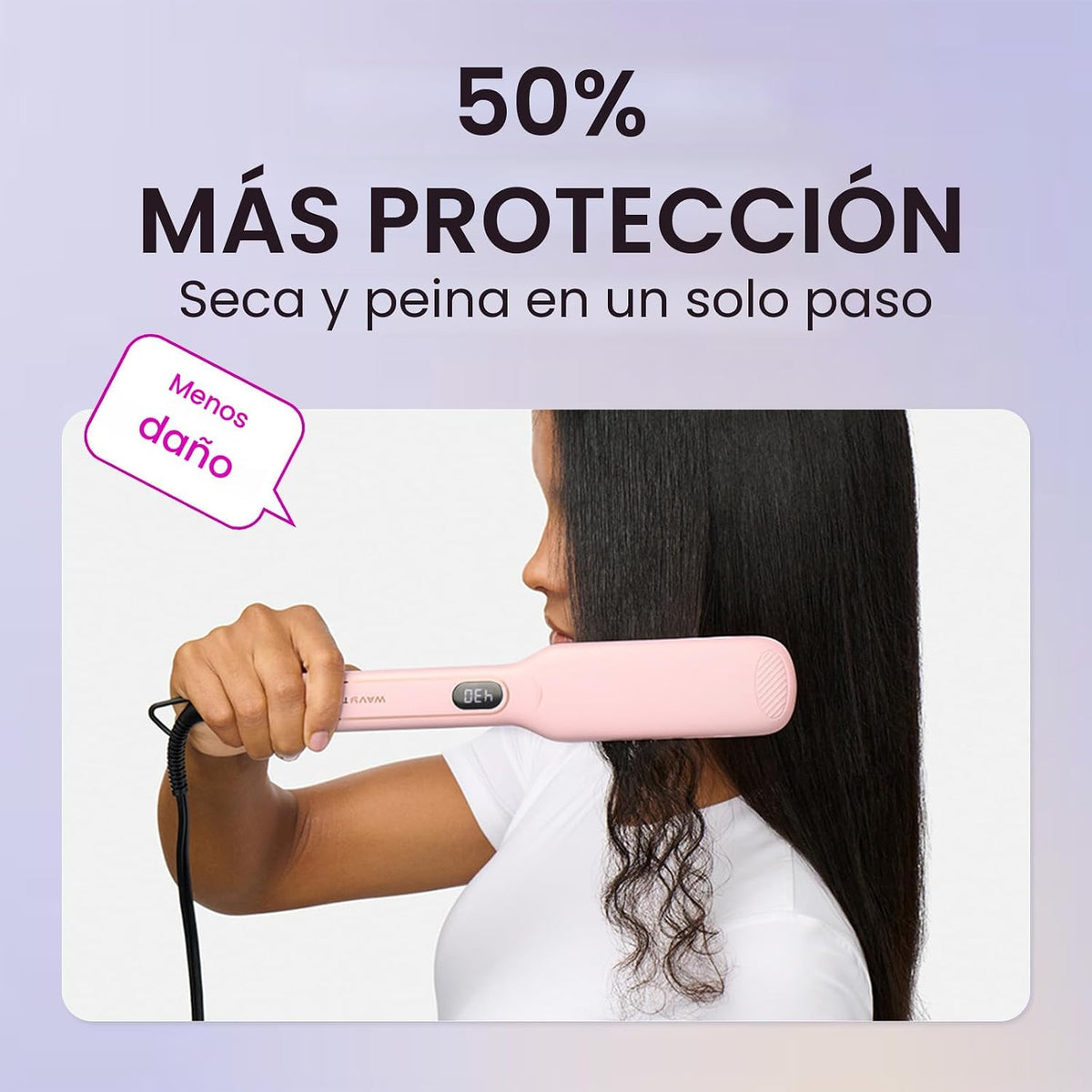 Wavytalk Plancha de pelo húmedo a liso, plancha plana Sesh de venti...