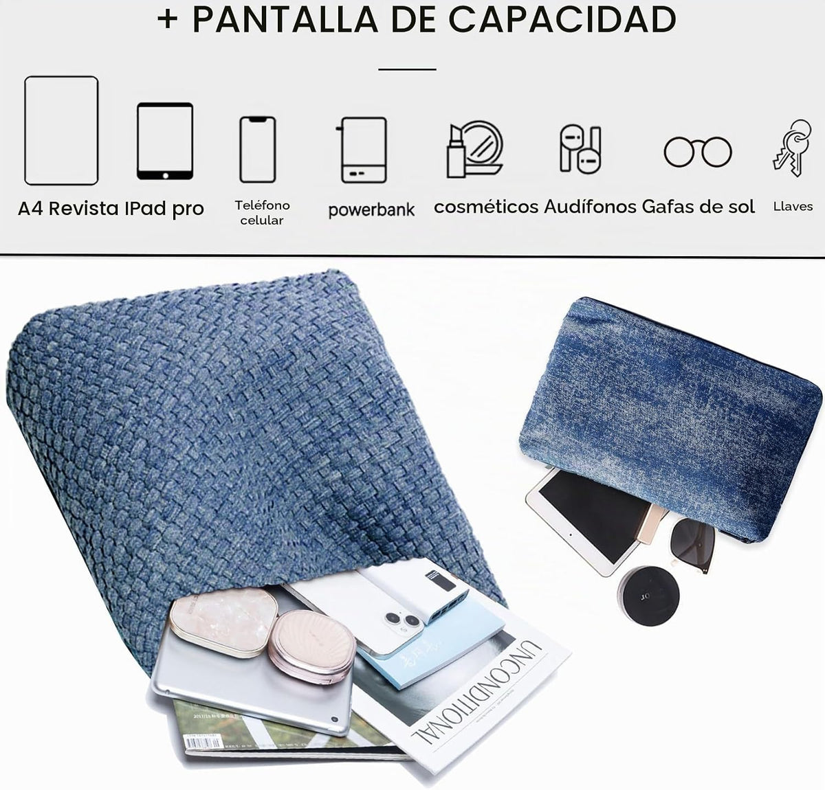 Bolso de mano de mujer con asa superior de cuero vegano tejido a ma...