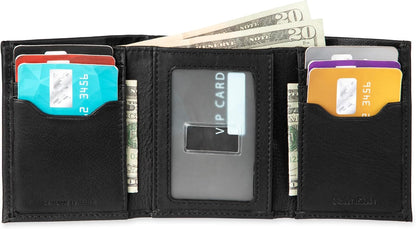 Cartera trifold de cuero con bloqueo RFID para hombre de Calvin Klein