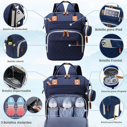 SHITIESHOU Bolsa de pañales mochila para bebé, bolsa de pañales par...