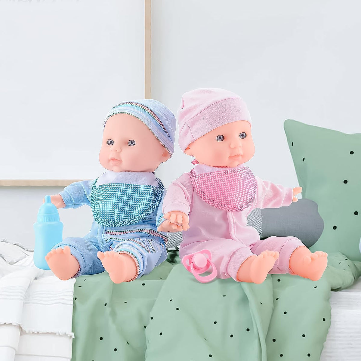 SMILESSKIDDO Twin Baby Dolls - Juego de dos muñecas de cuerpo suave...