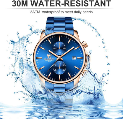 GOLDEN HOUR Fashion Business - Relojes para hombre con cronógrafo,...