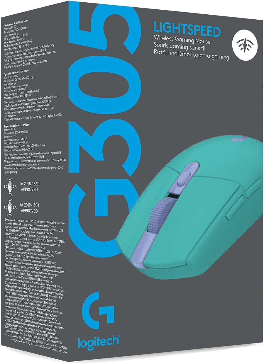 Logitech G Ratón inalámbrico para juegos 305 Lightspeed - Menta | 1...