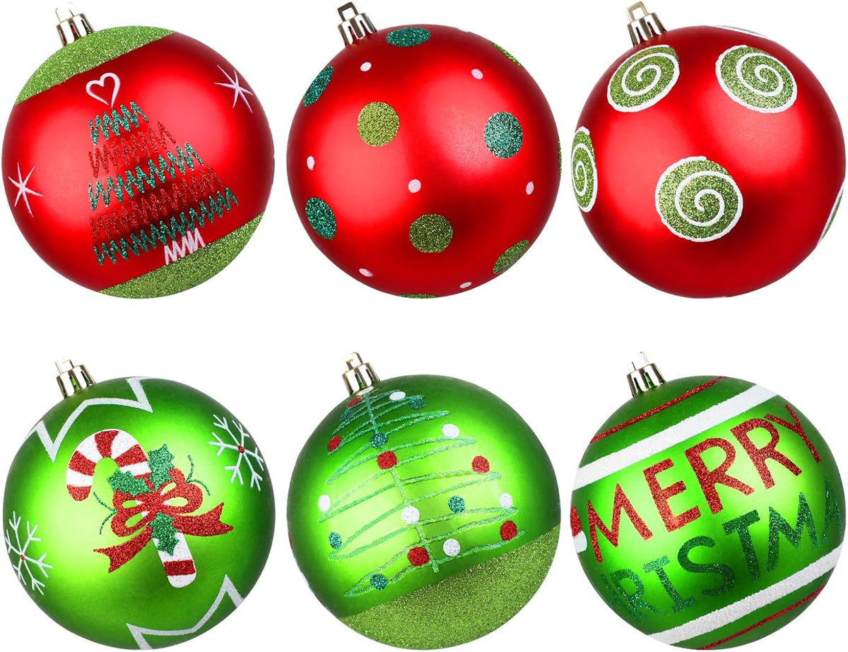 Lanpn 6 adornos grandes de Navidad para exteriores de 4 pulgadas, d...