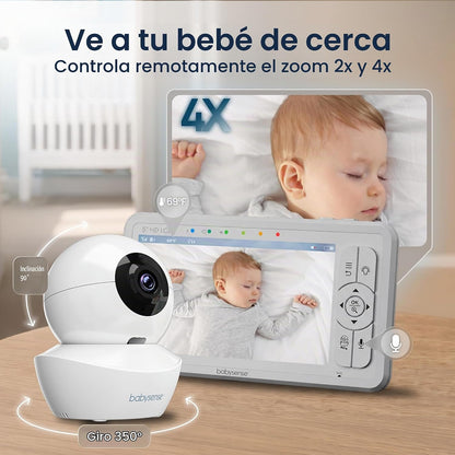 Babysense Monitor de bebé de video HD de 5 pulgadas con cámara y au...