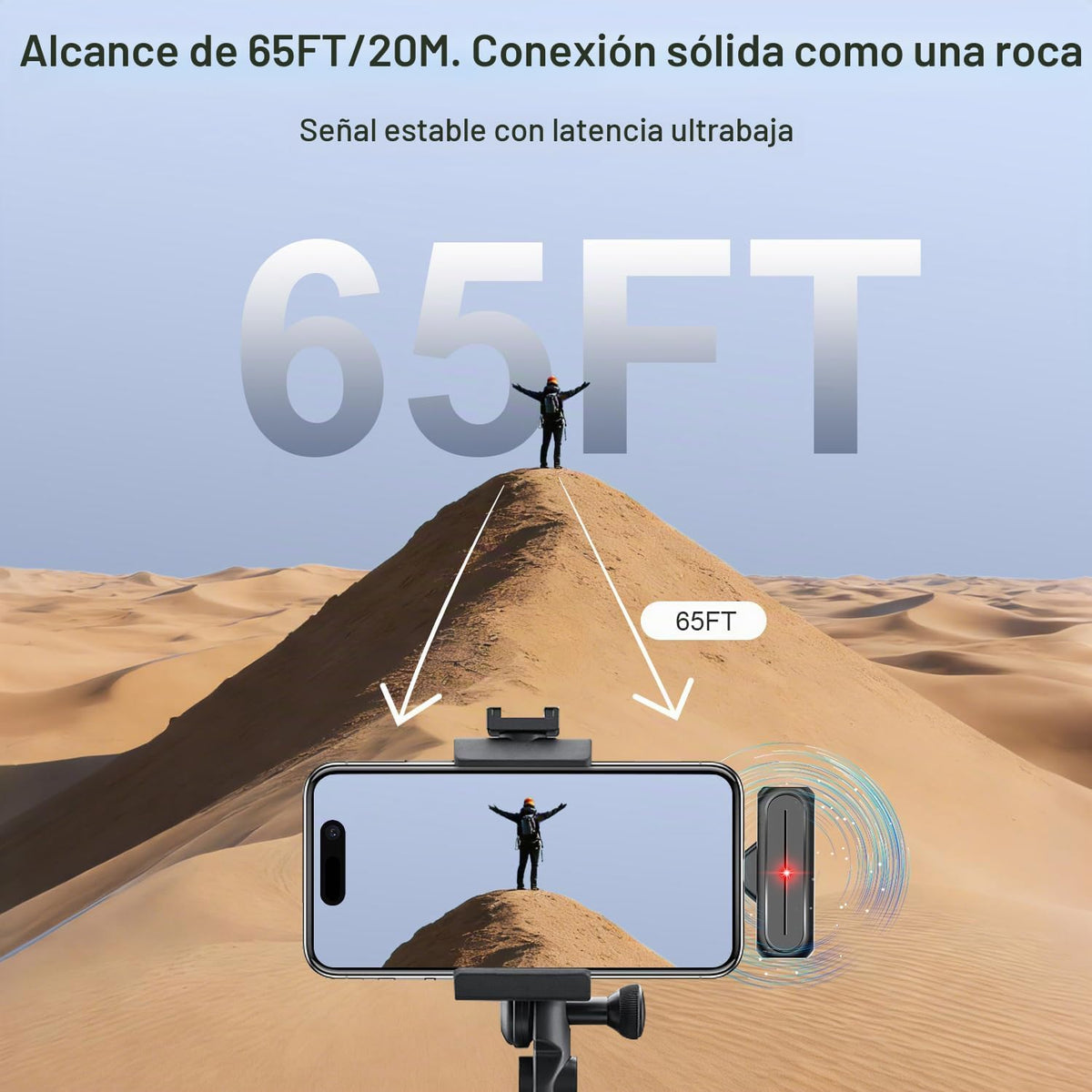 Mini micrófono inalámbrico Lavalier para iPhone, Android con estuch...
