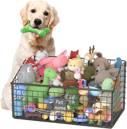 Kaiferty Cesta indestructible para juguetes para perros, contenedor...