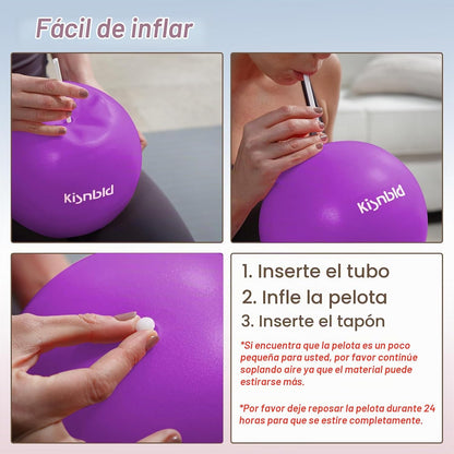 kisnbld Pequeña pelota de ejercicio, mini pelota de pilates de 9 pu...
