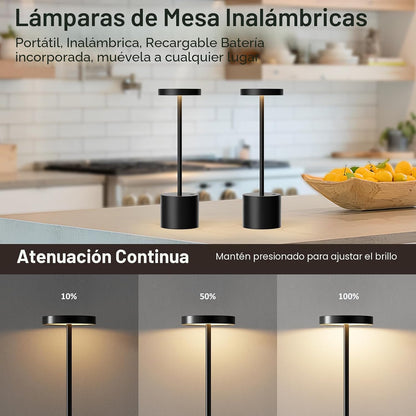 Lámpara de mesa recargable inalámbrica, funciona con batería de 400...