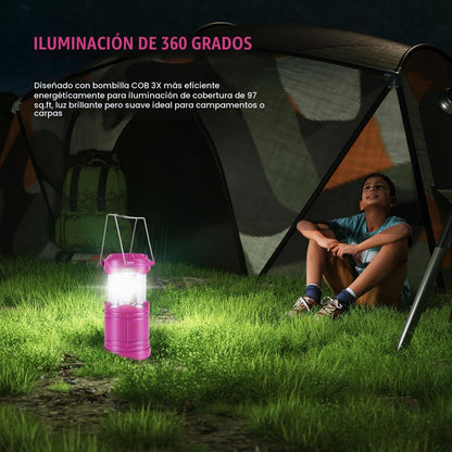 Lichamp Linterna LED de camping, paquete de 4 linternas alimentadas...