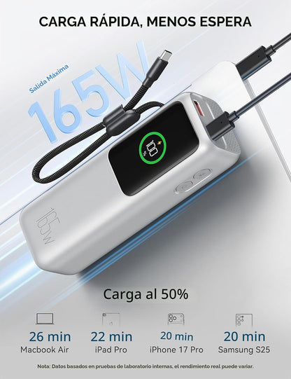 citicr Banco de energía portátil 27000mAh 165W cargador rápido con...