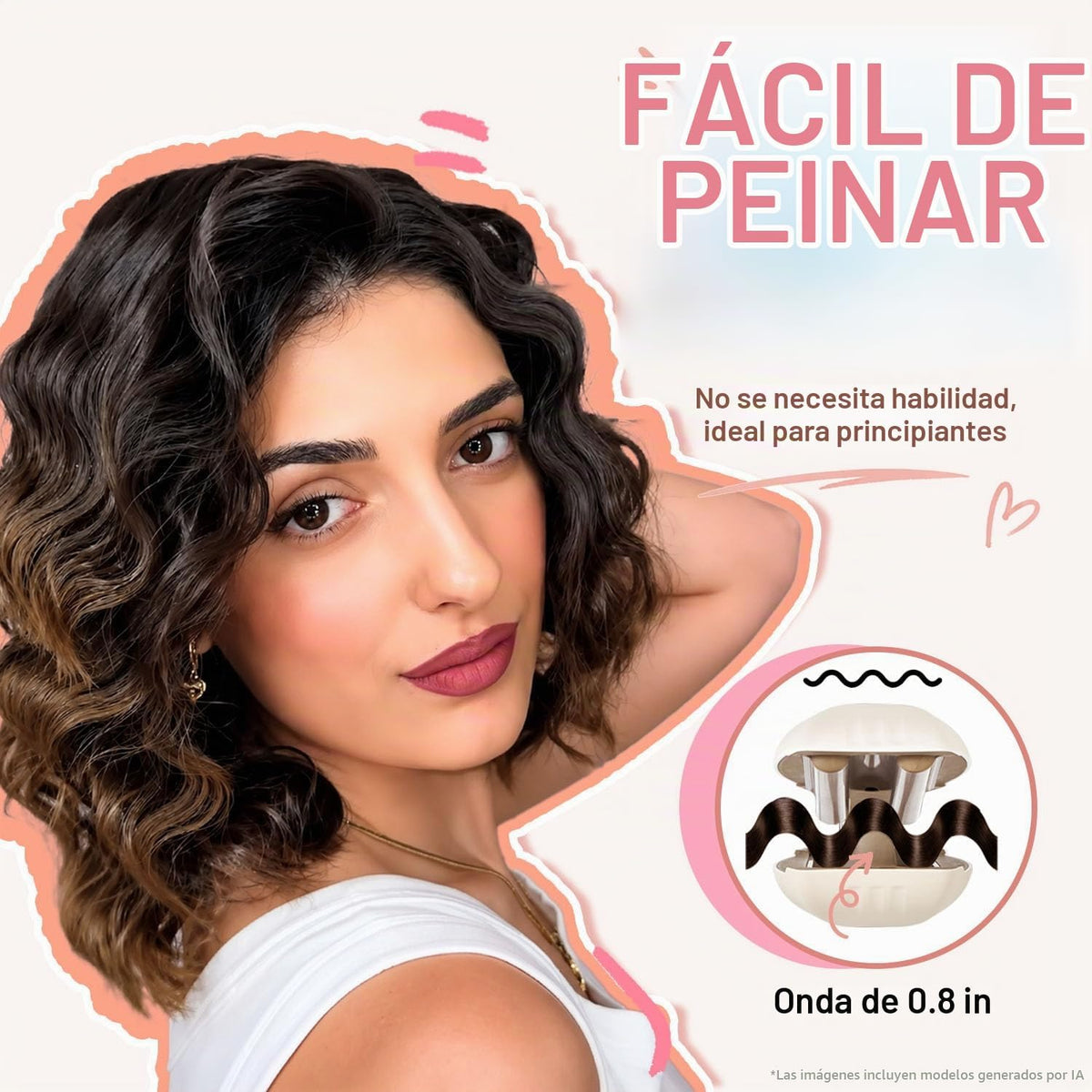 LA MAESII Plancha rizadora de pelo de 0.8 pulgadas, rizador de pelo...