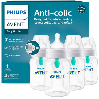 Philips Avent Biberón anticólicos con ventilación AirFree, flujo me...