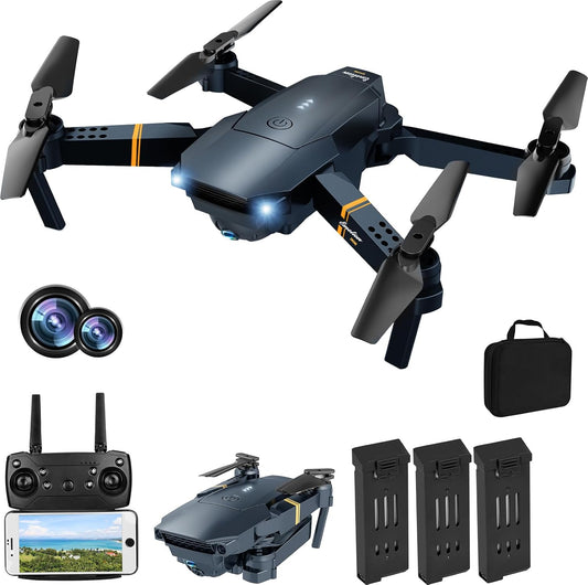MOCVOO Drones con cámara para adultos, cuadricóptero RC plegable, j...