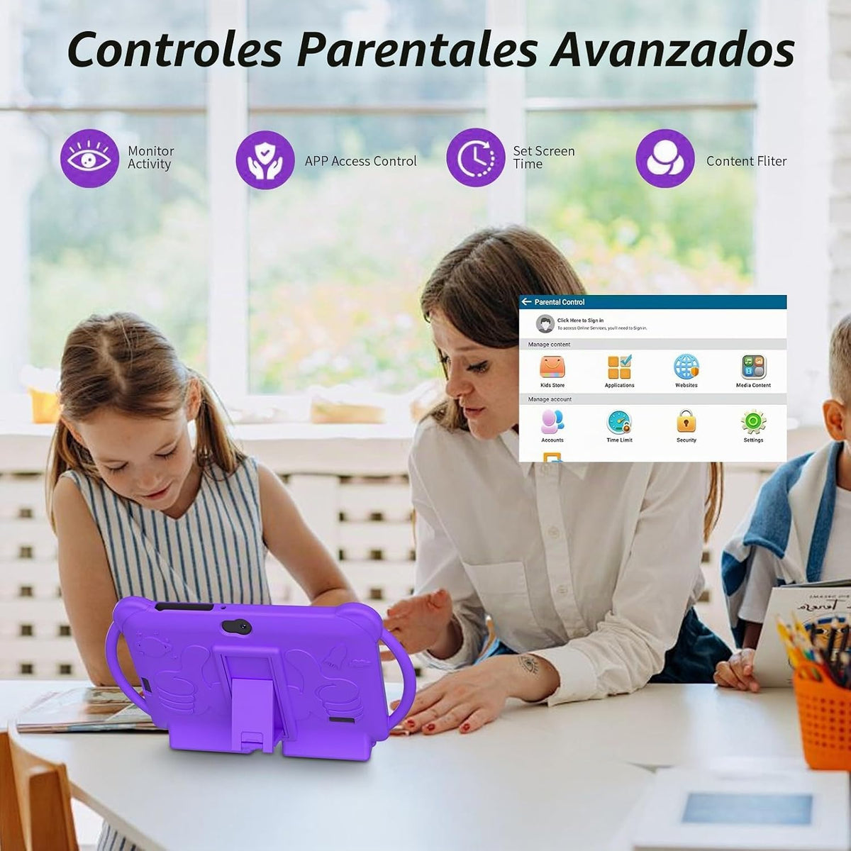 HOTTABLET Tableta para niños Android de 7 pulgadas, 4 GB de RAM 32...