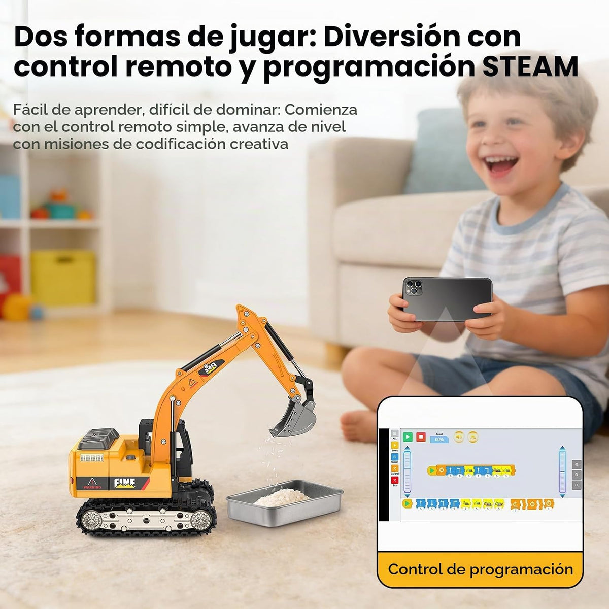 DAOGU mini RC Excavator Toy 1:64 Vehículo de construcción de aleaci...