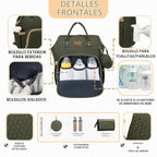 ROSEGIN Mochila para pañales con cambiador, funda para chupete, bol...