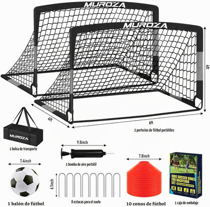 Portería de fútbol, juego de porterías de fútbol para niños para pa...