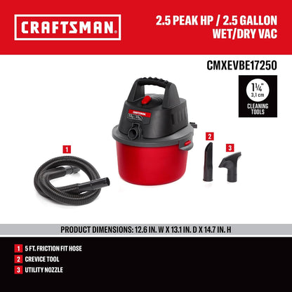 CRAFTSMAN CMXEVBE17250 - Aspiradora en seco y húmedo de 2.5 galones...