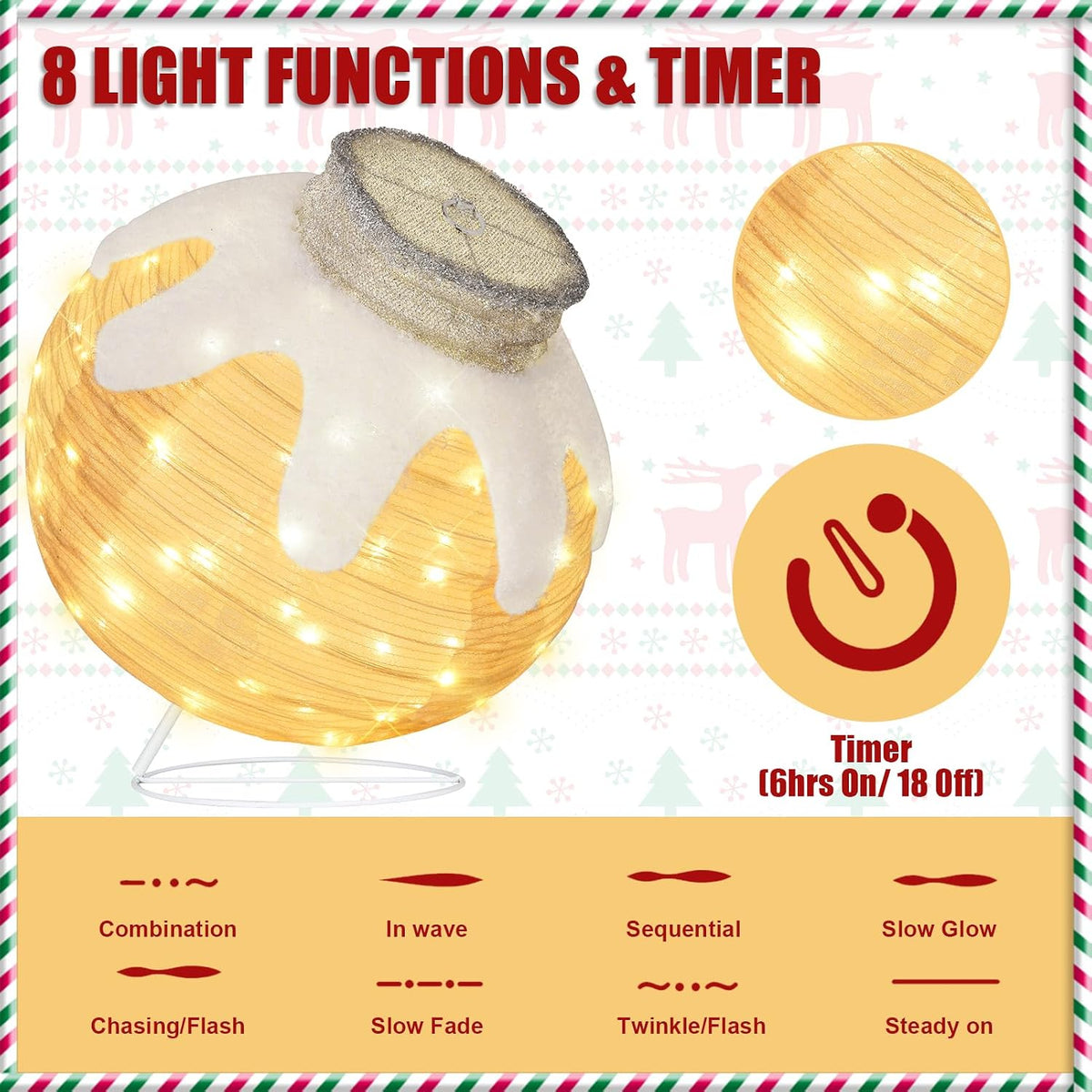 Adornos de Navidad para exteriores, decoración de bolas navideñas e...