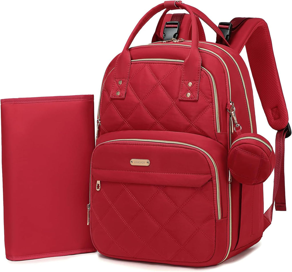 ViveVoy Mochila grande para pañales con cambiador y estuche para ch...