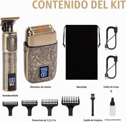 Ufree Juego de afeitadora y cortadora de pelo para barba, maquinill...