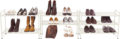 Simple Houseware Zapatero apilable de malla de 3 niveles, color bla...