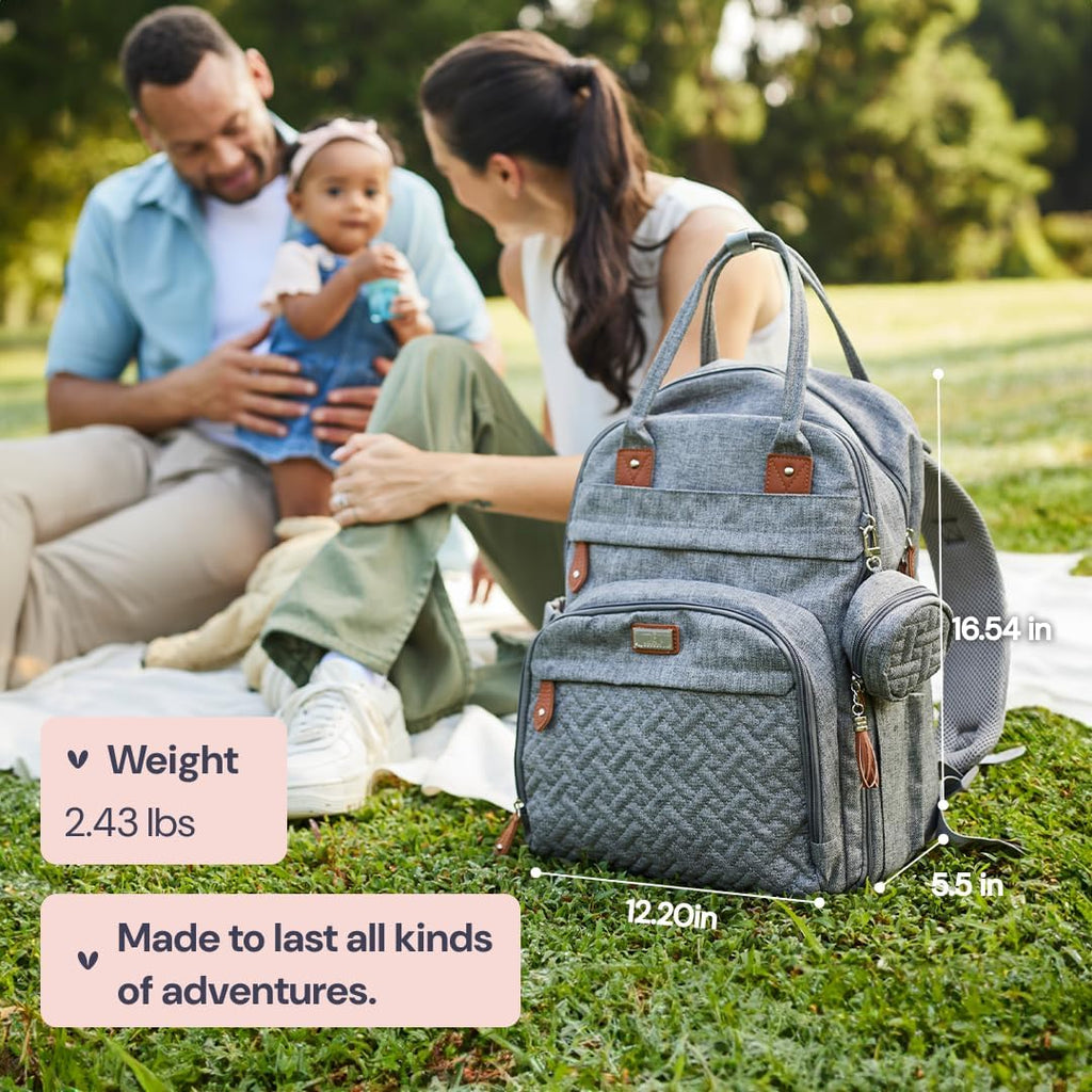 BabbleRoo Mochila para pañales \u2013 Bolsa de viaje esencial para...